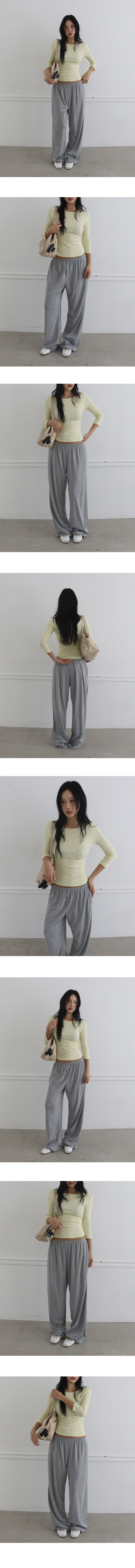 竹節棉七分袖上衣