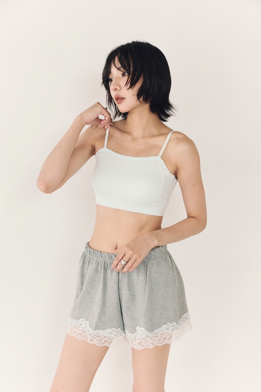 舒服像沒穿 蕾絲鑲邊BRA TOP-水藍