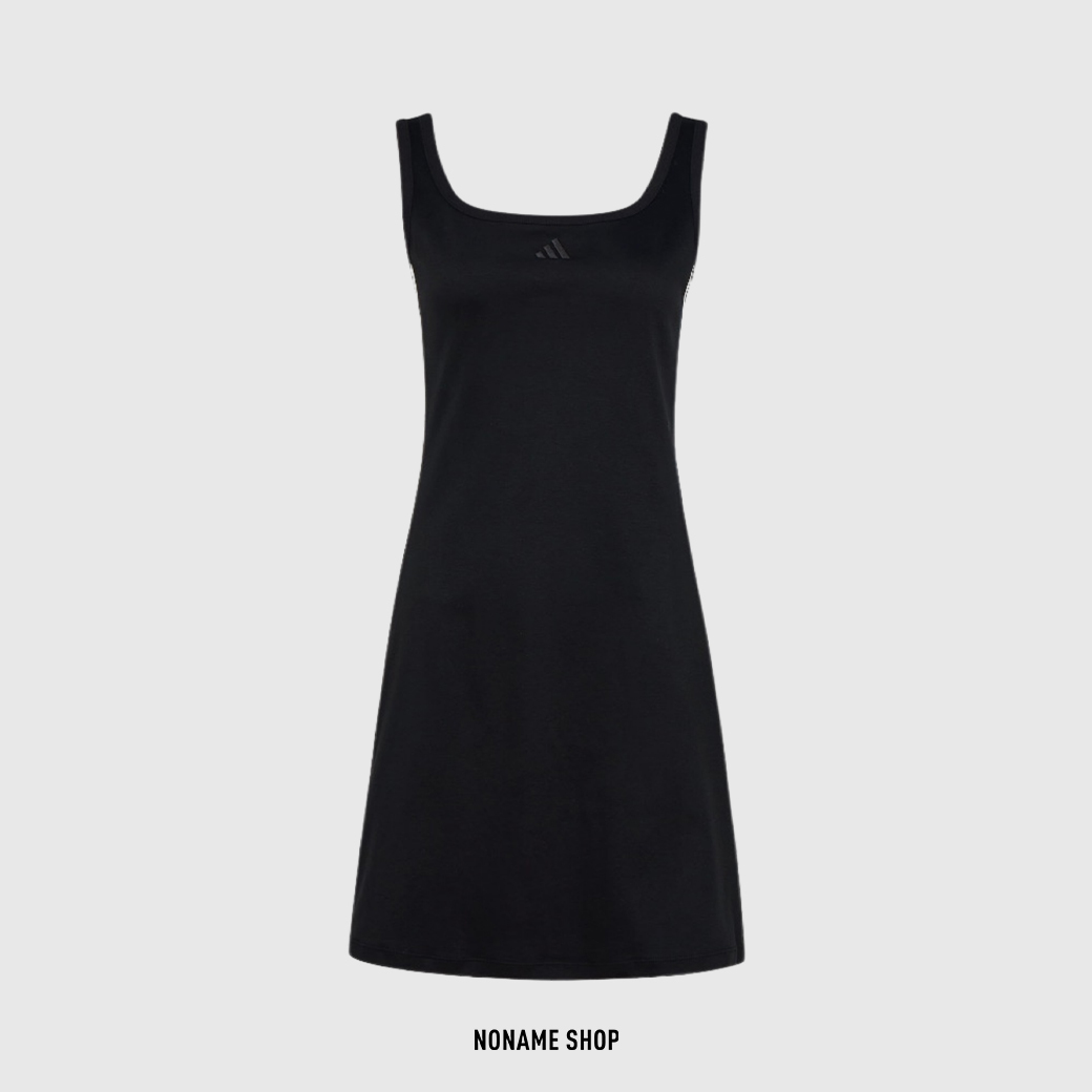 ADIDAS KNIT DRESS 防曬UPF50+ 涼感 修身 運動 休閒 連身裙 黑色 (女款)