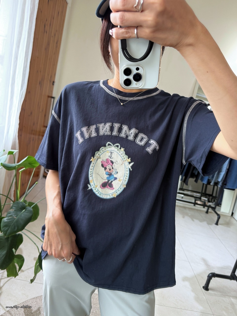 正韓復古仿舊米妮車線T