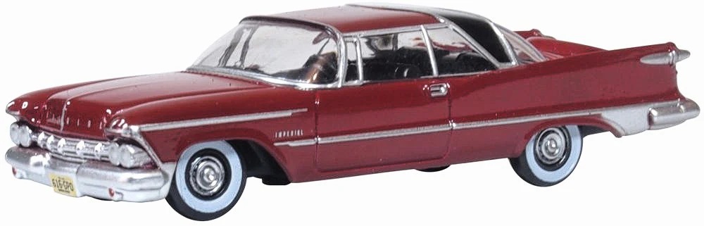 Oxford 87IC59003 HO規 1959 年 Imperial Crown 雙門硬頂跑車（亮紅／黑雙色）