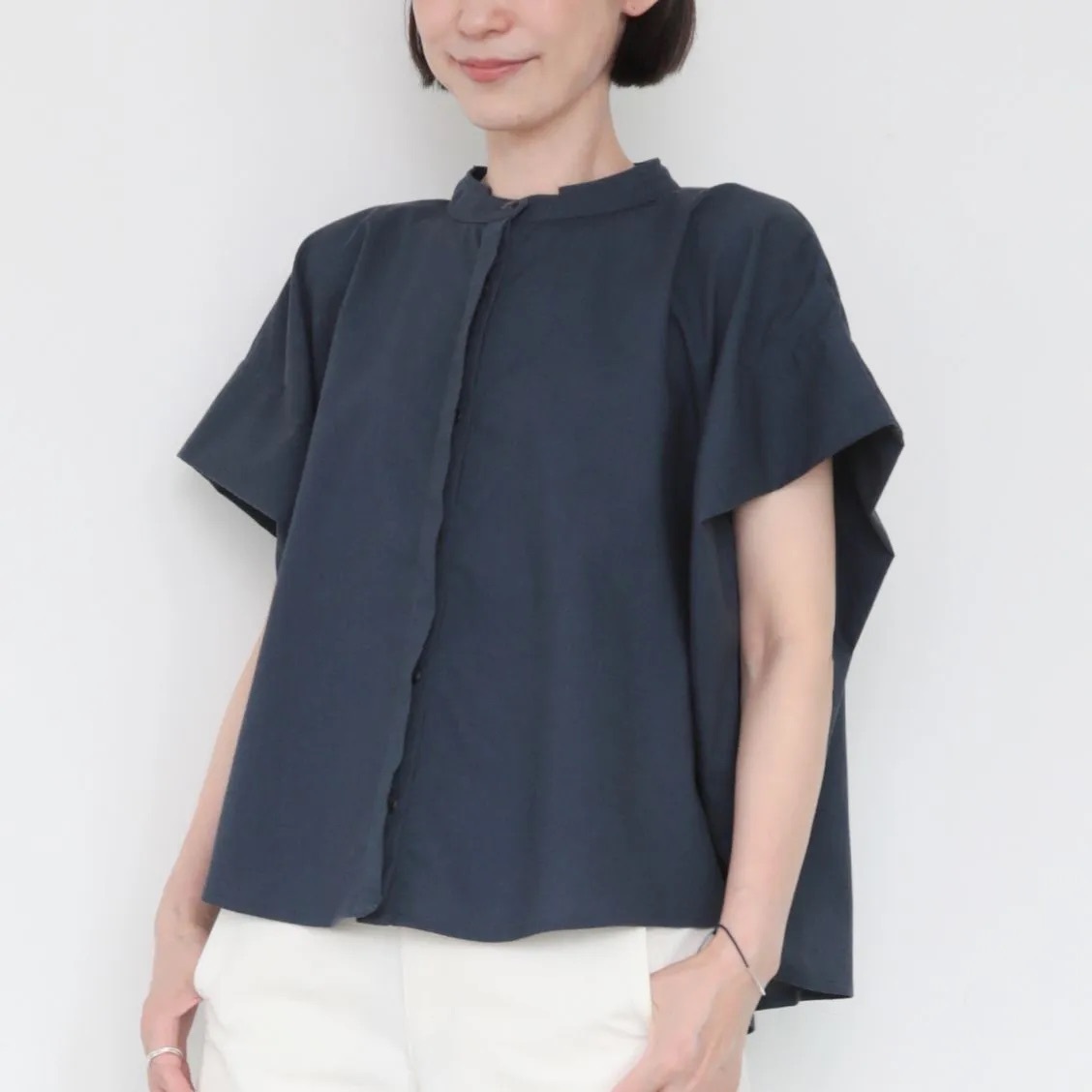 OMAKE.jp 斗篷上衣HirariBlouse 深藍