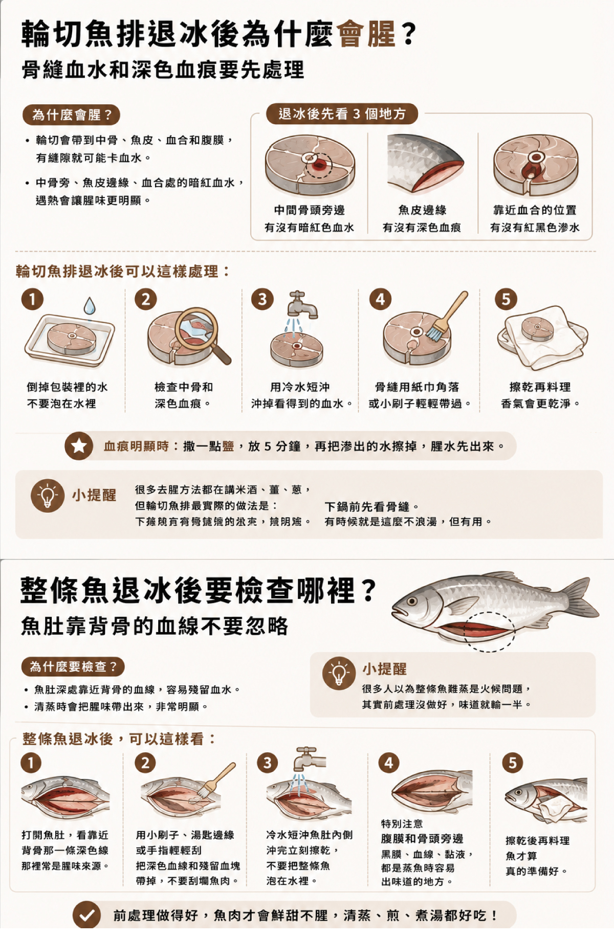 骨縫血水和深色血痕要先處理