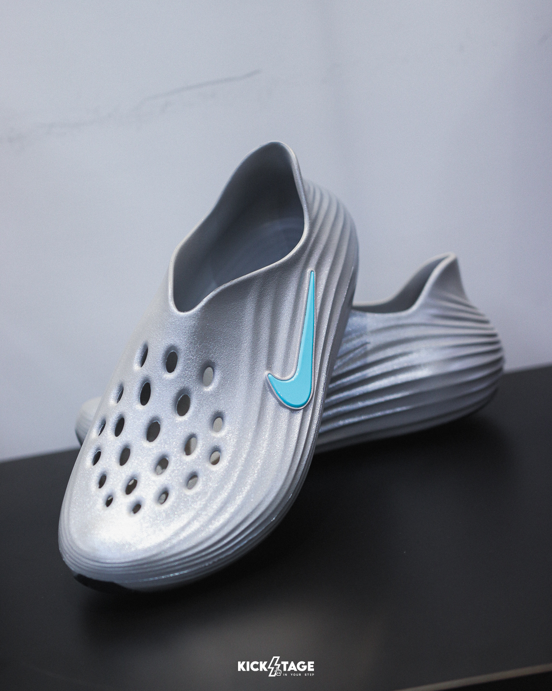 男鞋 NIKE REACTX REJUVEN8 銀色 灰藍色 泡棉 休閒 防水 涼鞋 拖鞋 恢復鞋【HV5060-006】