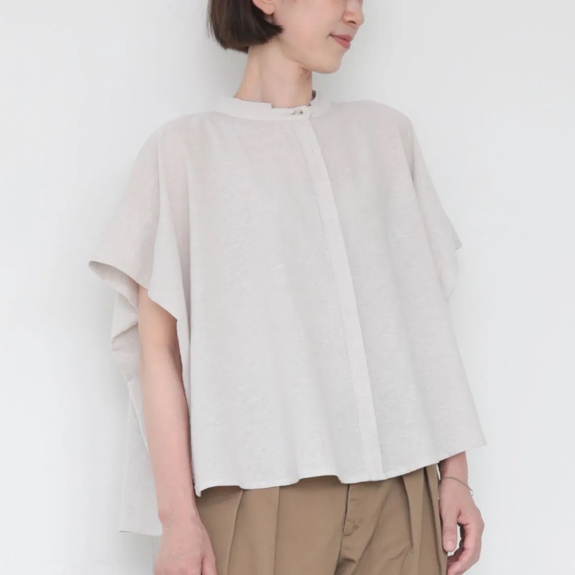 OMAKE.jp 斗篷上衣HirariBlouse 原色