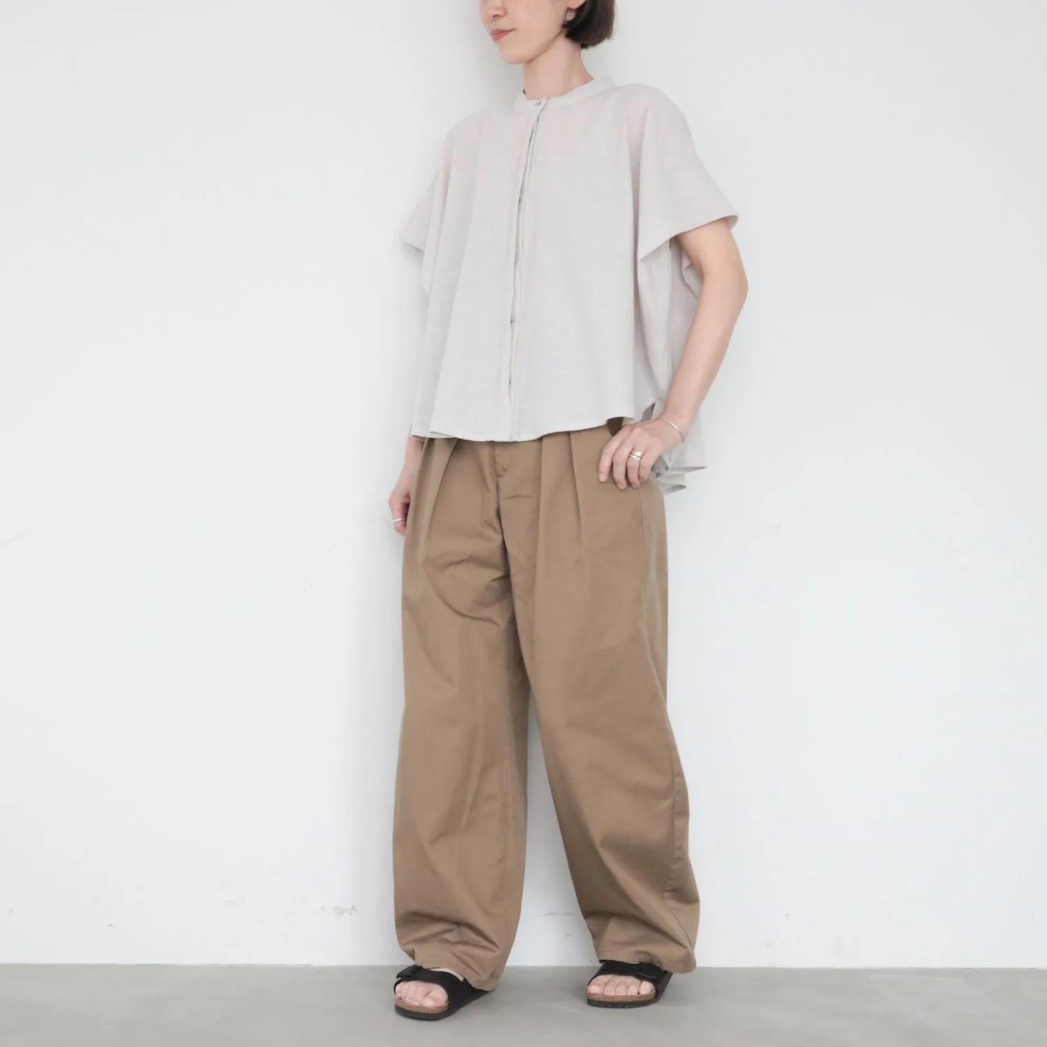 OMAKE.jp 斗篷上衣HirariBlouse 原色