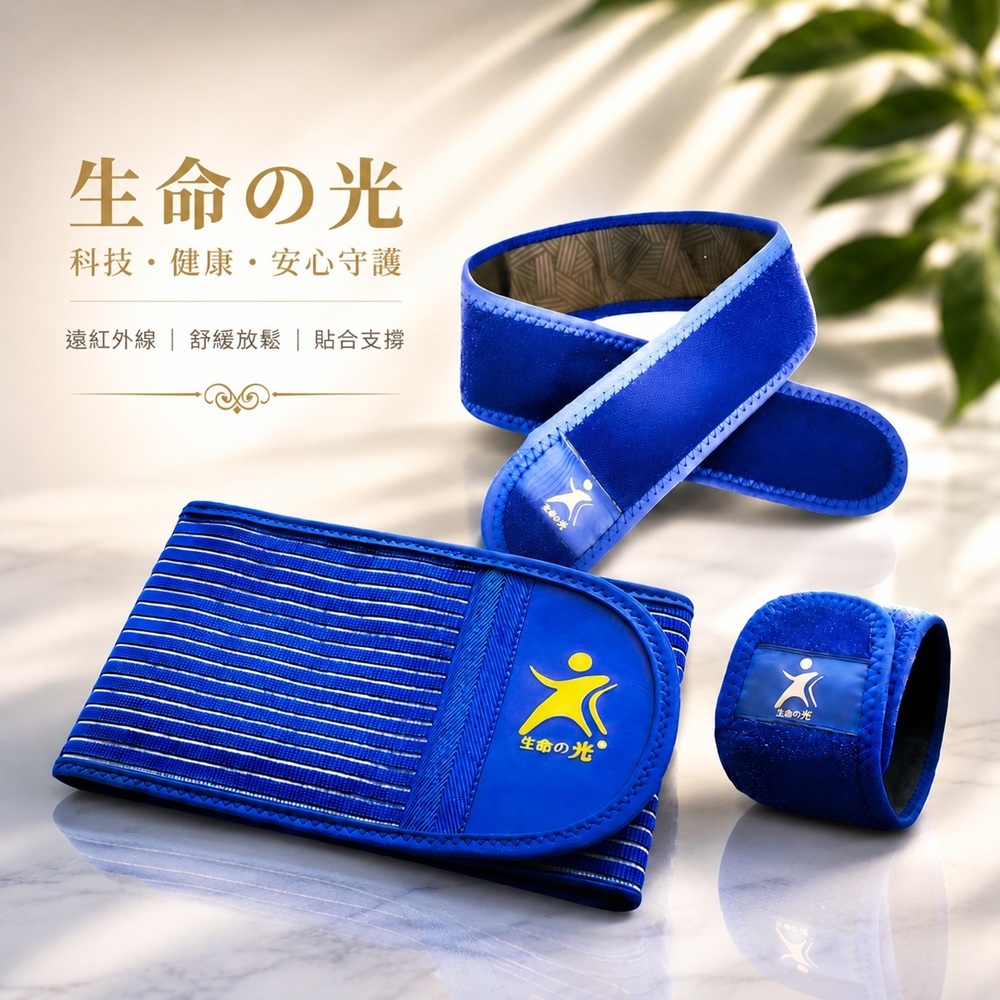 生命之光專利鍺晶片遠紅外線健康腰帶套組