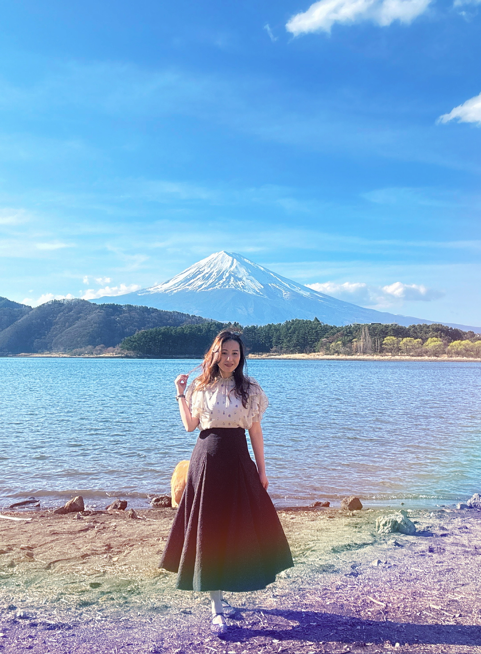 AL15 ALEE 自家韓國製 法式印花雪紡襯衫