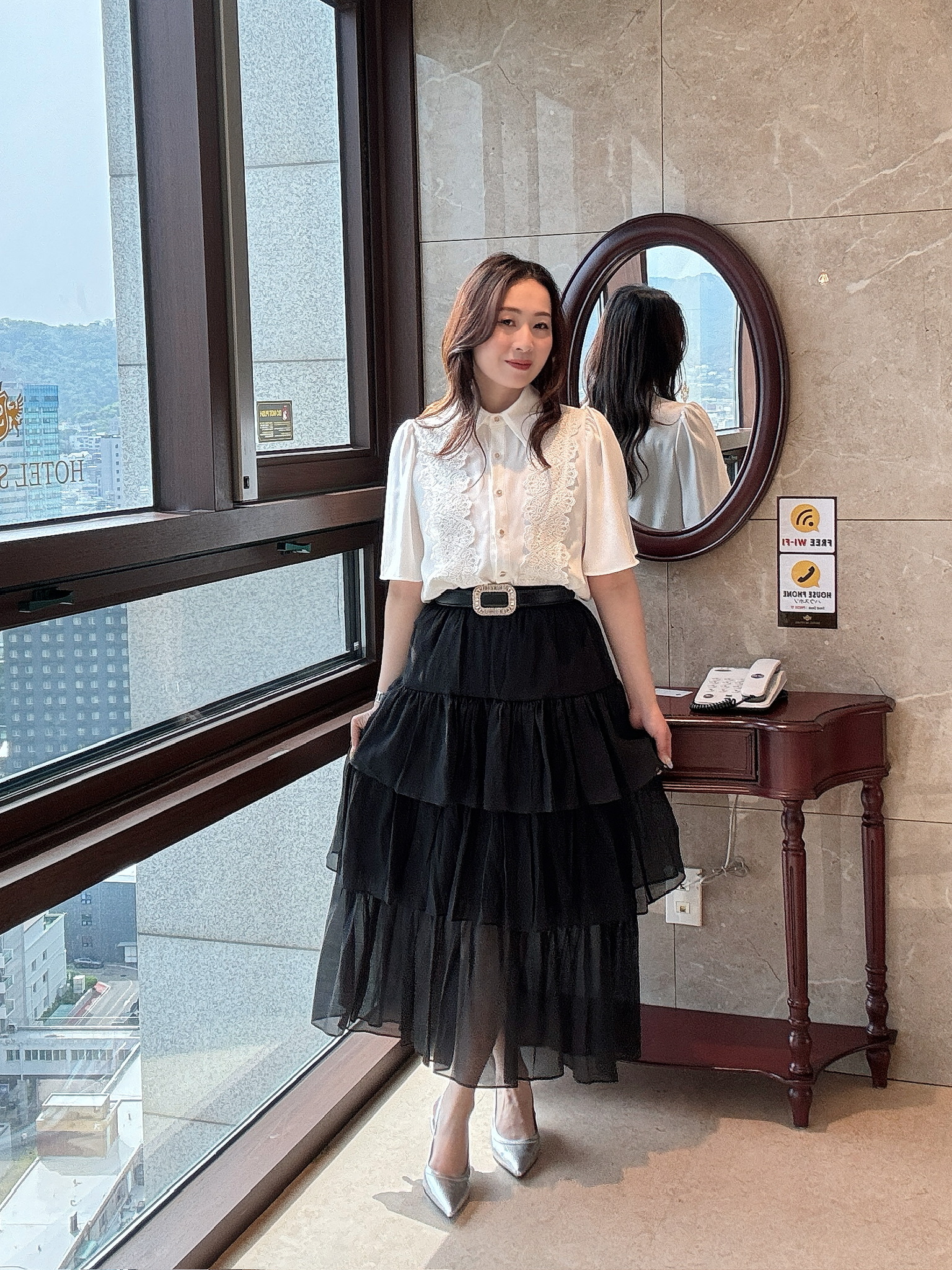 AL21 ALEE 自家韓國製 Lace貴氣感襯衫