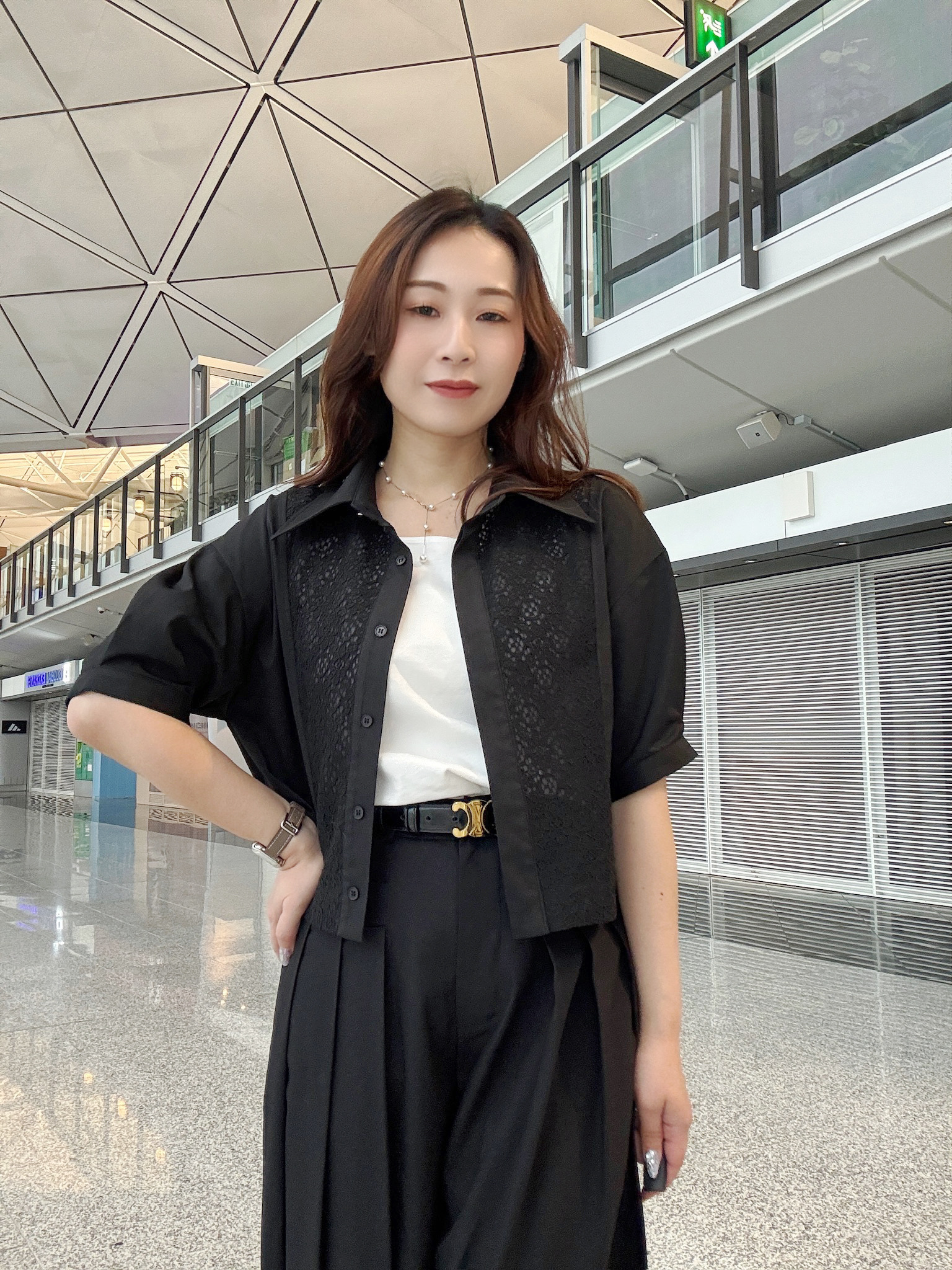 AL26 ALEE 自家韓國製 夏季高級闊腳褲