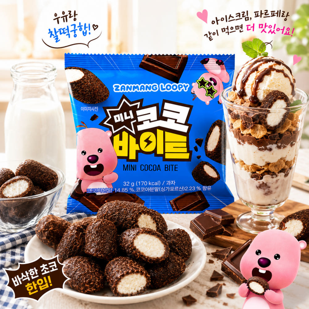 (預購商品) 韓國 Loopy 酥脆可可香濃奶香脆脆球 32g 單包