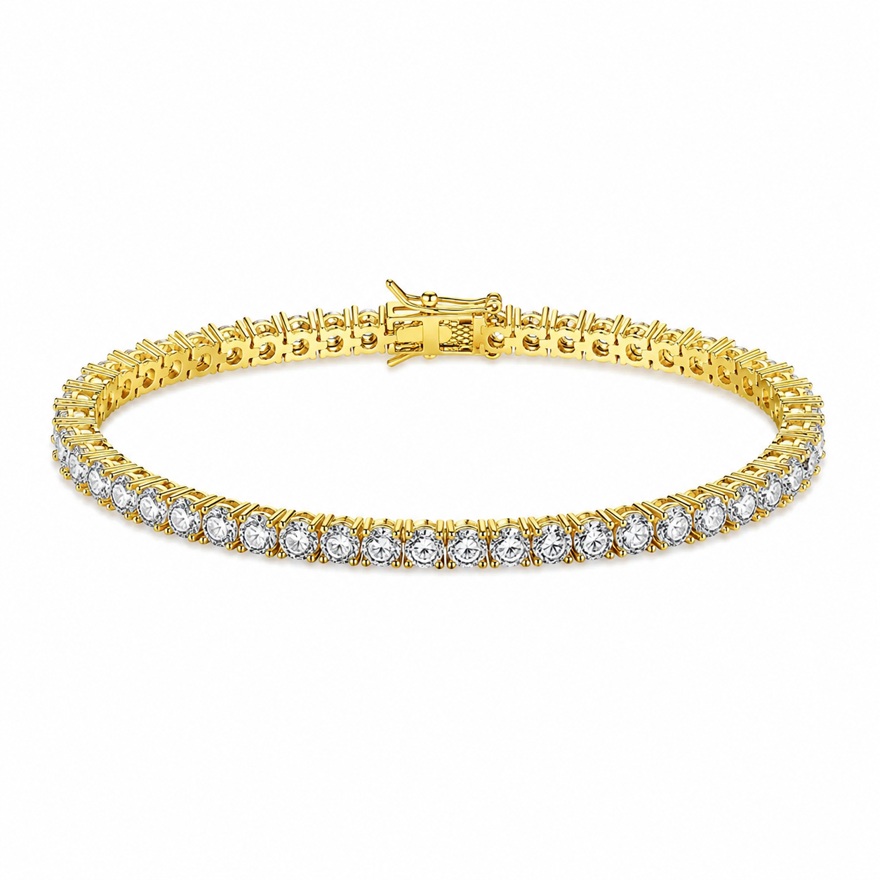 สร้อยข้อมือเทนนิสโมอissanite ฝังเต็มเส้น