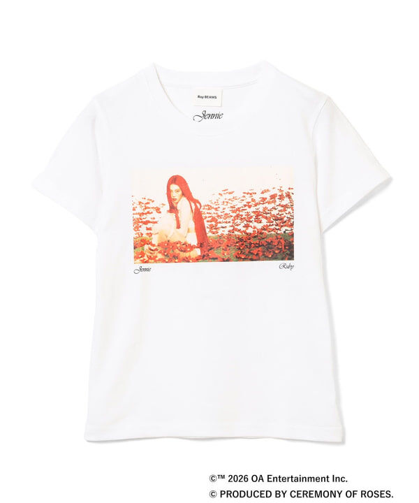 🇯🇵 Ray BEAMS JENNIE / Compact T-shirt 白紅 橘紅 照片印花T 短T 短袖 專輯紀念T 金珍妮 Ruby / 預購
