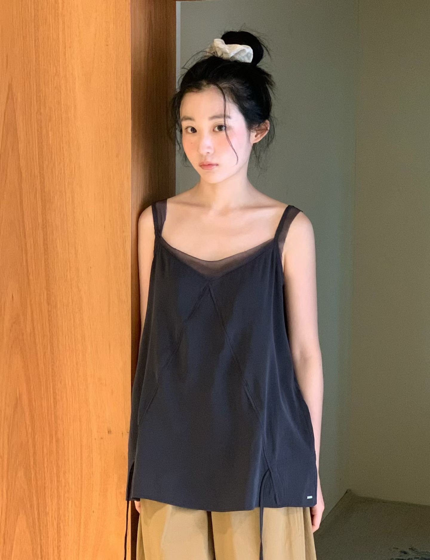紗層長版背心