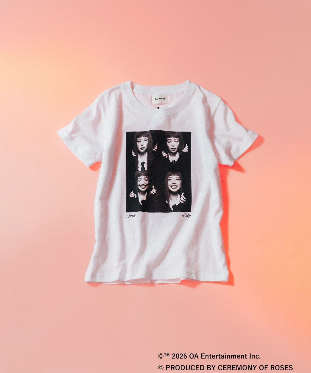 🇯🇵 Ray BEAMS JENNIE / Compact T-shirt 黑白 四格 拍貼 照片印花T 短T 短袖 專輯紀念T 金珍妮 Ruby / 預購
