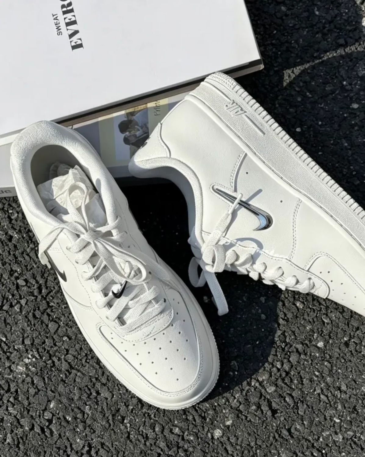 NIKE AIR FORCE 1 '07 AF1 立體 液態銀 金屬 小銀鉤 IU7558030