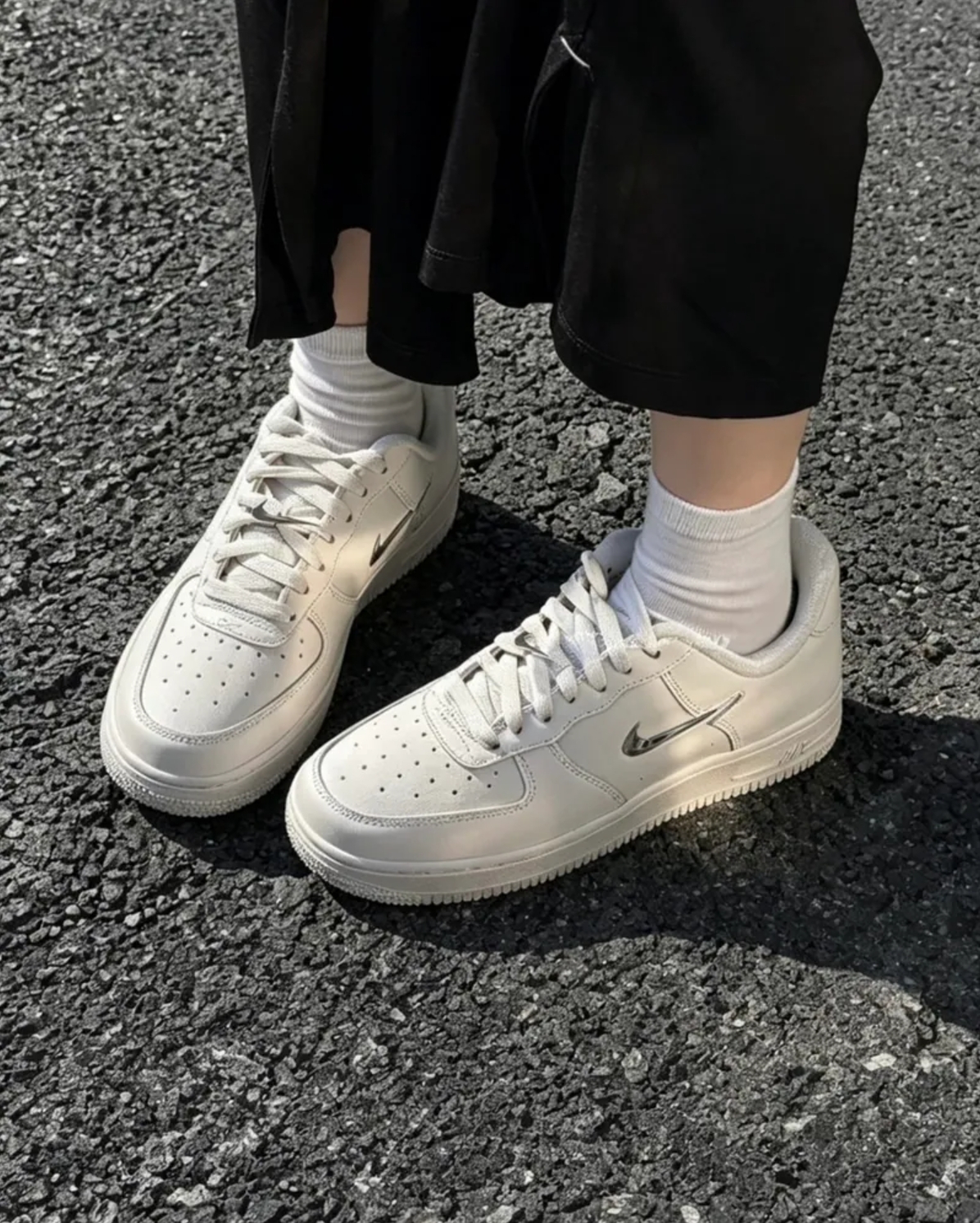 NIKE AIR FORCE 1 '07 AF1 立體 液態銀 金屬 小銀鉤 IU7558030