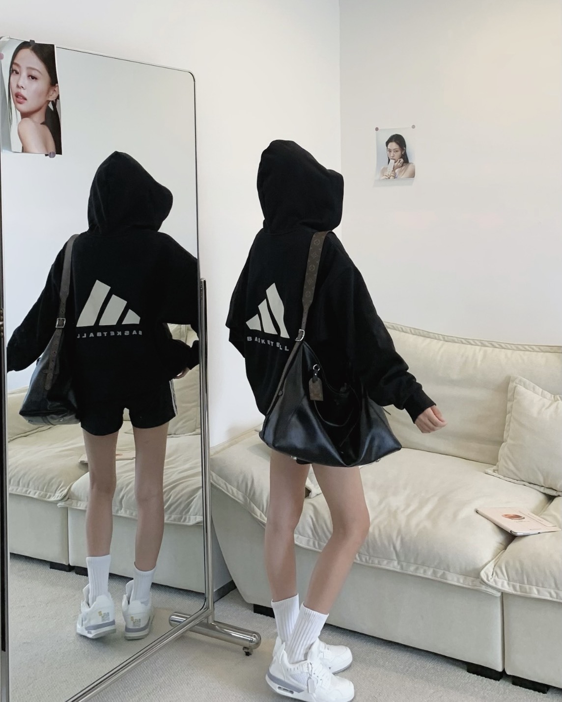Adidas Basketball 寬鬆 連帽外套 黑
