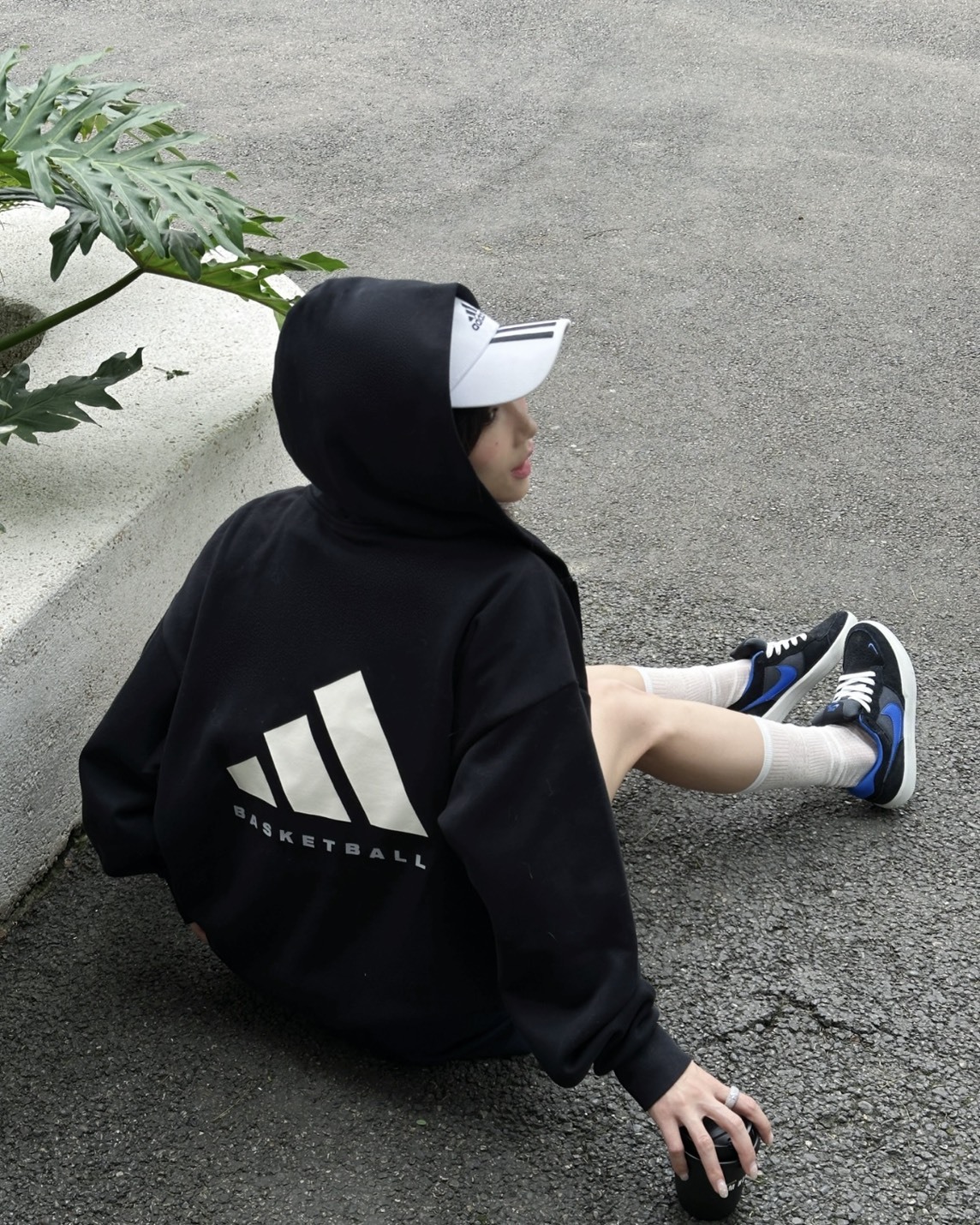 Adidas Basketball 寬鬆 連帽外套 黑