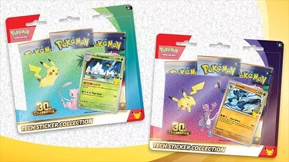 Pokemon PTCG 30th Celebration Tech Sticker Collection Set