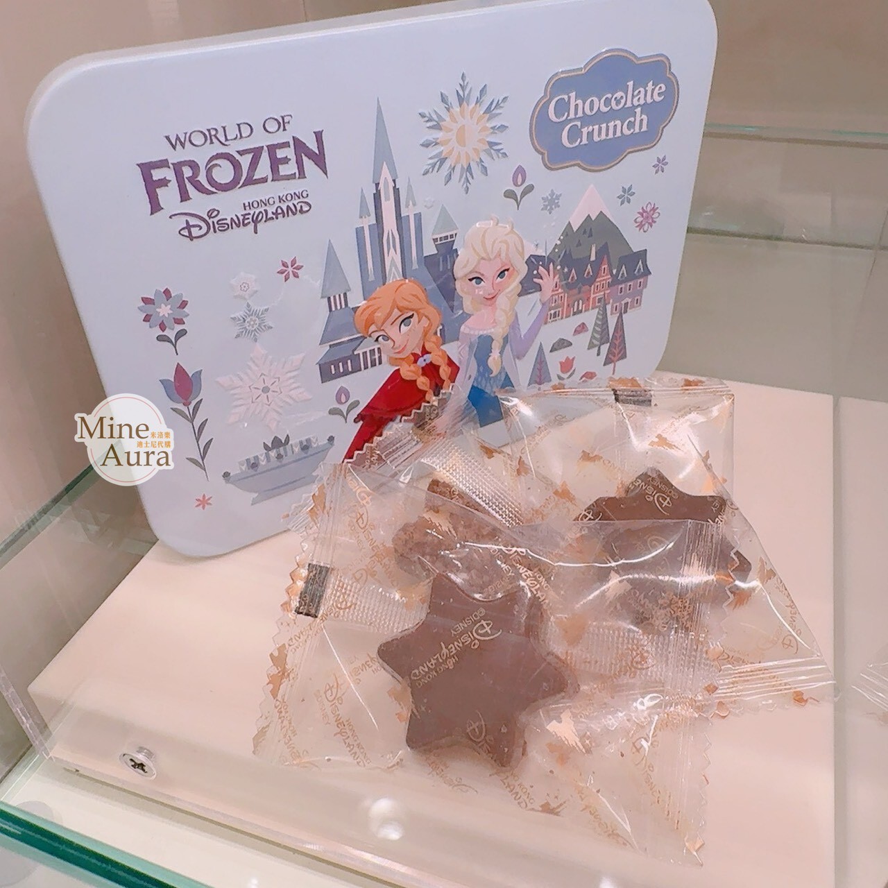 World of Frozen 限定 艾莎 Elsa 安娜Anna 雪花造型 巧克力 鐵盒 冰雪奇緣 Frozen -香港迪士尼樂園