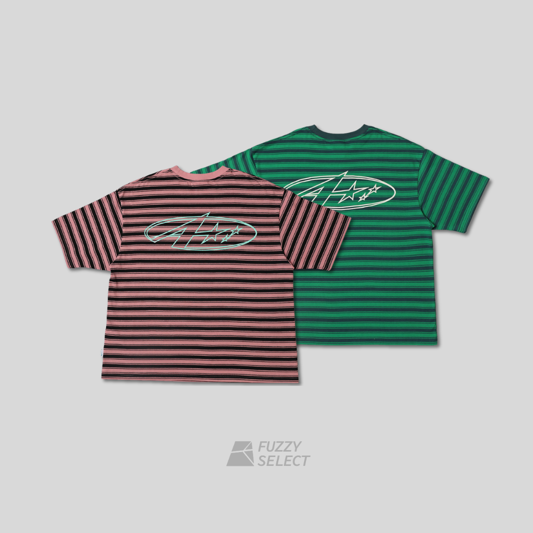 【逢甲FUZZY】MTA Logo A Star Boxy Striped Tee 條紋 綠藍 粉黑 短袖 M26SSP