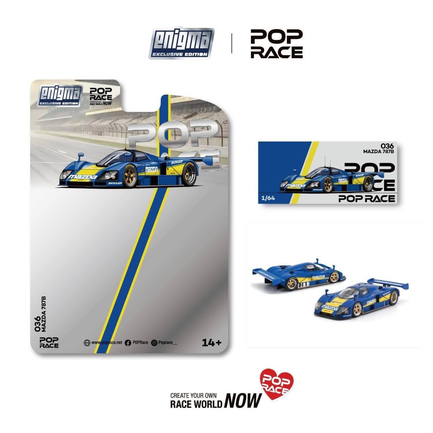 預訂PreOrder- Poprace MAZDA 787B RACING BLUE/YELLOW PRE036
