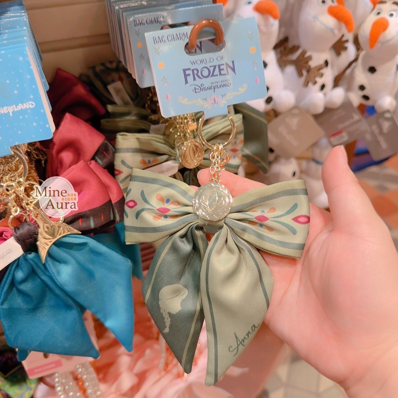 World of Frozen 限定 安娜Anna 圖騰 蝴蝶結 造型 鑰匙圈 吊飾 冰雪奇緣 Frozen -香港迪士尼樂園