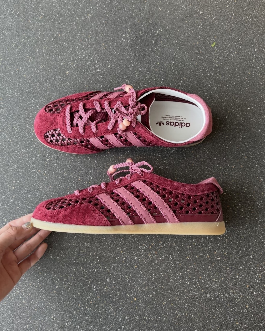 ADIDAS ORIGINALS GAZELLE LO PRO 網面編織 簍空 透氣 勃根地紅 焦糖底 女鞋 KH6237 / 調貨