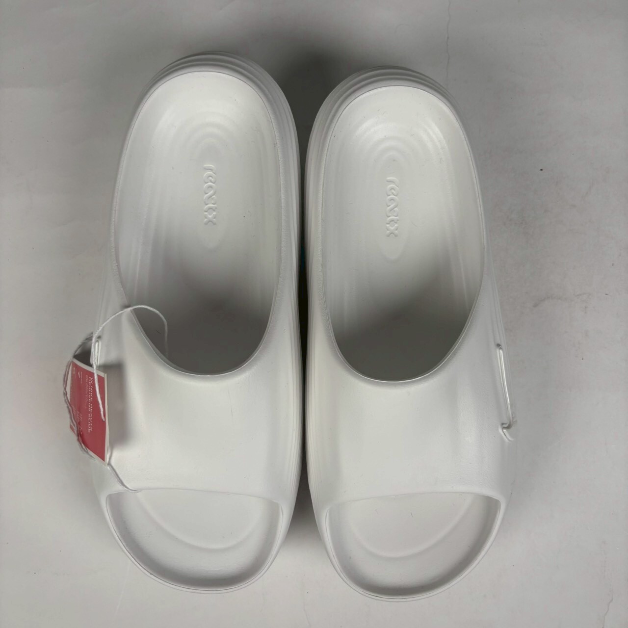 微瑕疵-大小腳 HV4484-100/7 Nike ReactX Rejuven8 純淨白 恢復鞋 泡棉 防水 拖鞋 女鞋