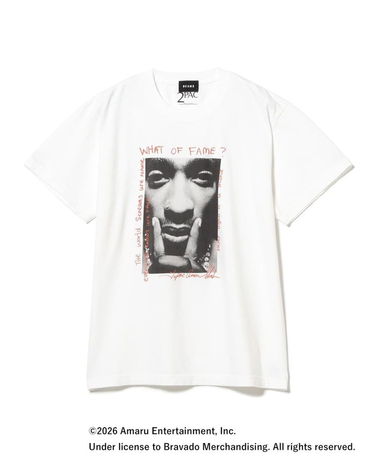 🇯🇵 BEAMS GOOD ROCK SPEED / TUPAC T-shirt① 白色 2PAC ”WHAT OF FAME？” 照片印花T 短T 短袖 / 預購