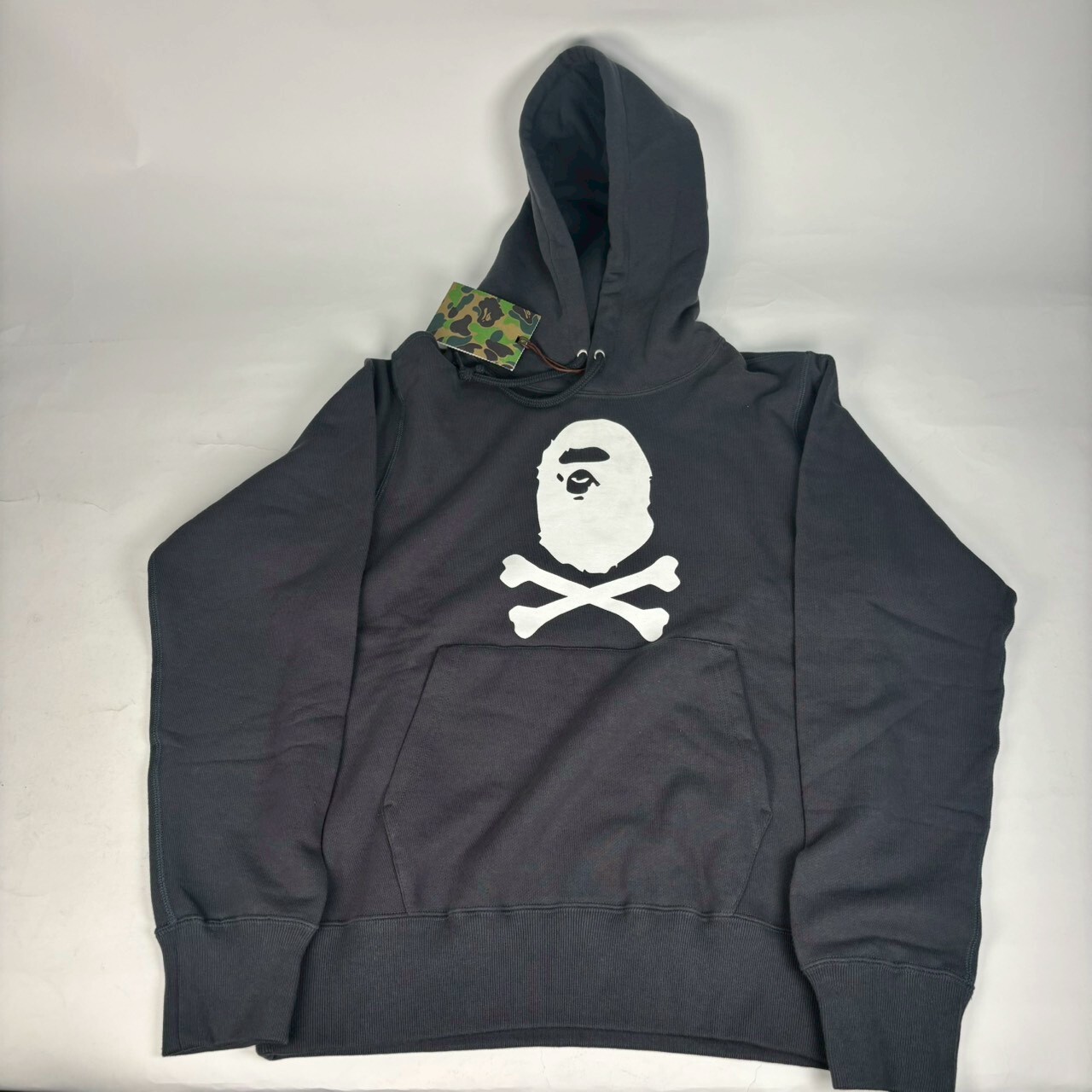 微瑕疵-零碼出清 BAPE-TEE-33/S BAPE 海盜骷髏帽T 灰色