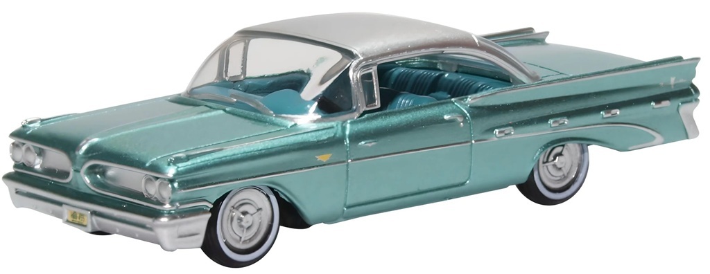 Oxford 87PB59003 HO規 1959 年 Pontiac Bonneville 雙門轎跑車（海沫綠）