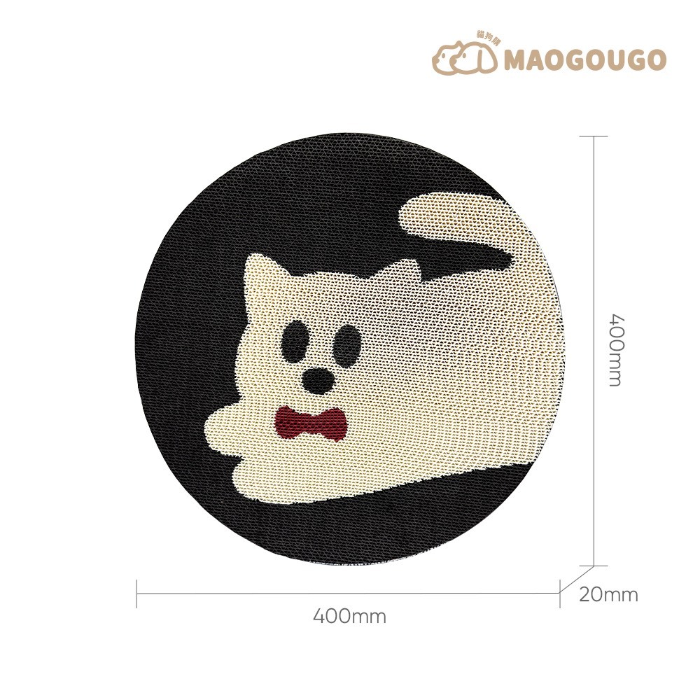 任選買2送2【Maogougo 貓狗購】 趴趴喵_清爽白色系高磅數瓦楞紙貓抓板_喵想不到小劇場系列