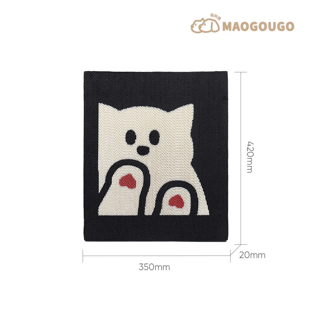 任選買2送2【Maogougo 貓狗購】 手手喵_清爽白色系高磅數瓦楞紙貓抓板_喵想不到小劇場系列