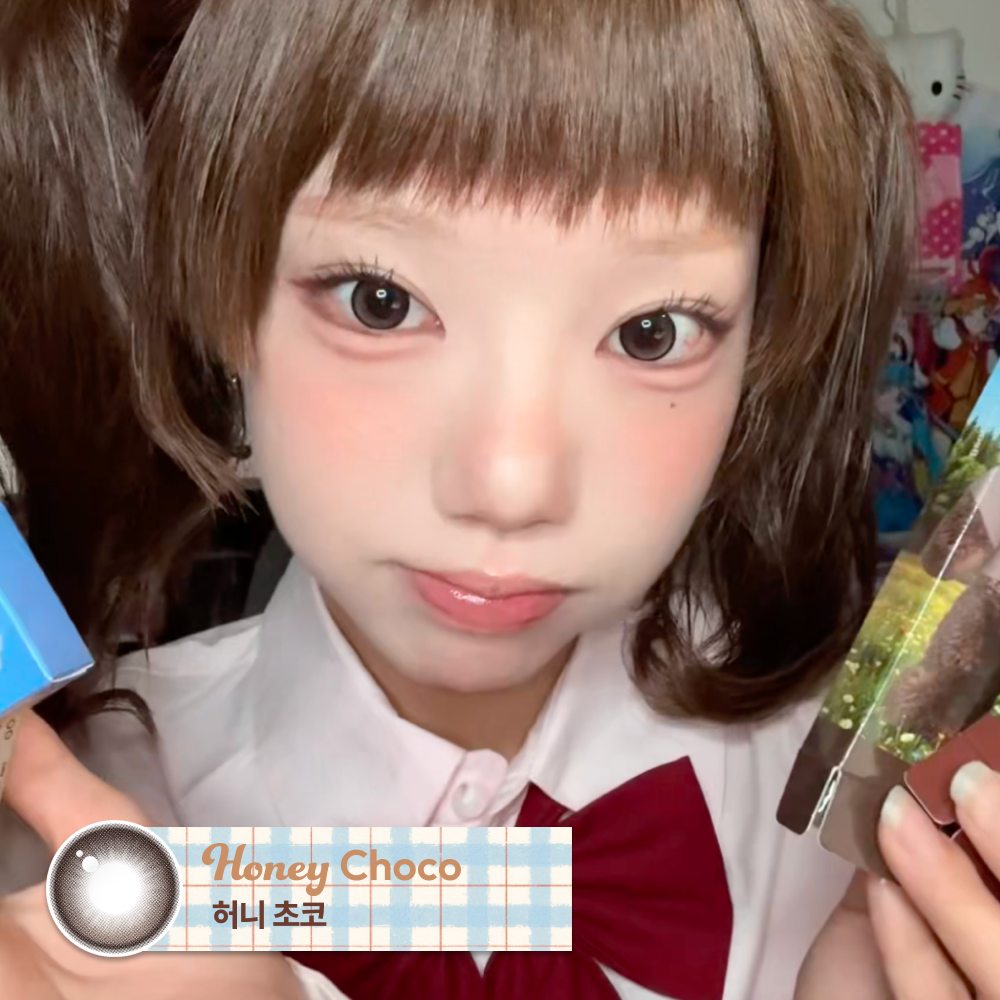 [月拋] CHUU LENS Bear Boo 1 Month Honey Choco｜月拋彩妝隱形眼鏡｜每盒2片