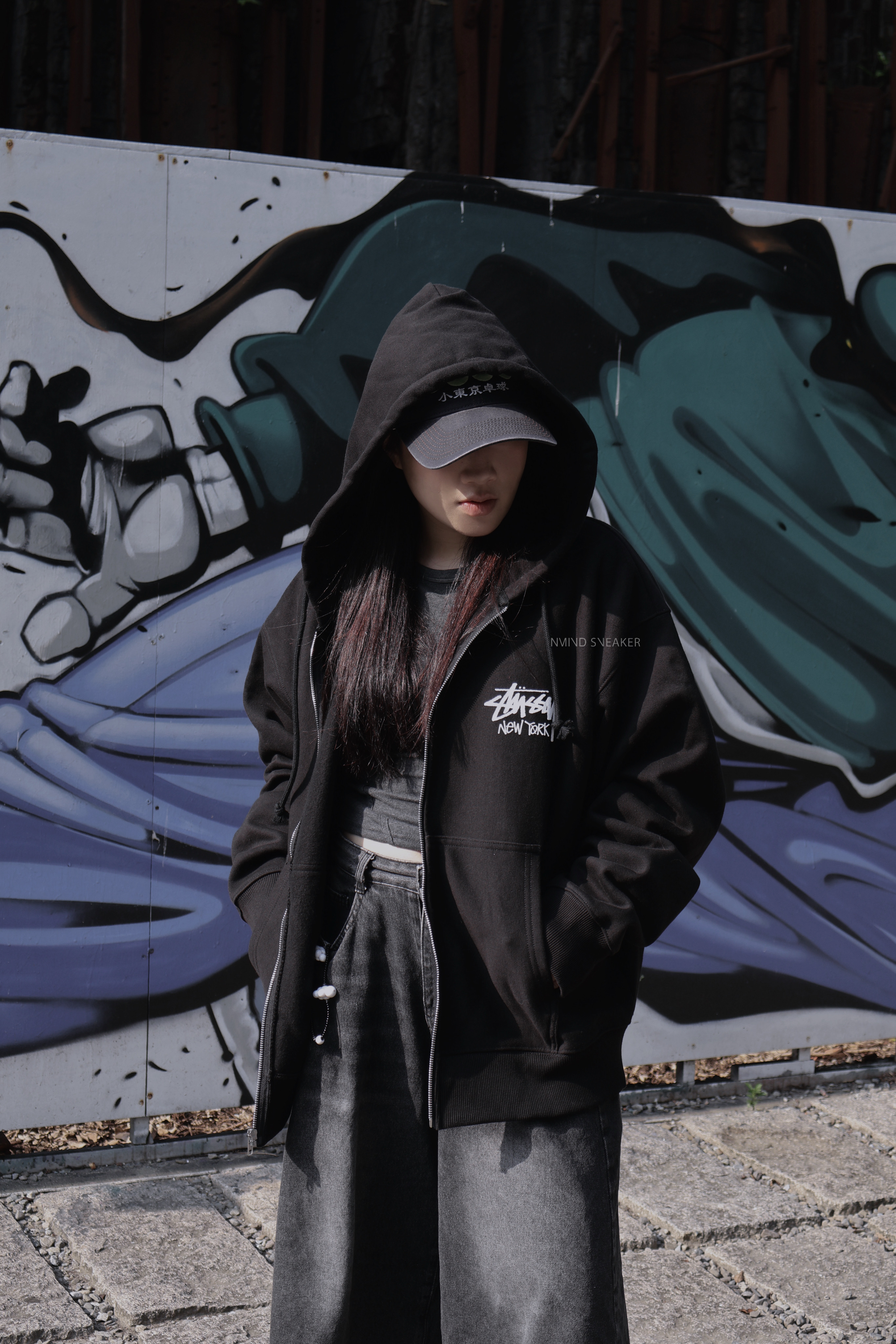 <快速出貨> STUSSY 城市限定 紐約New York 拉鍊棉外套 黑/灰