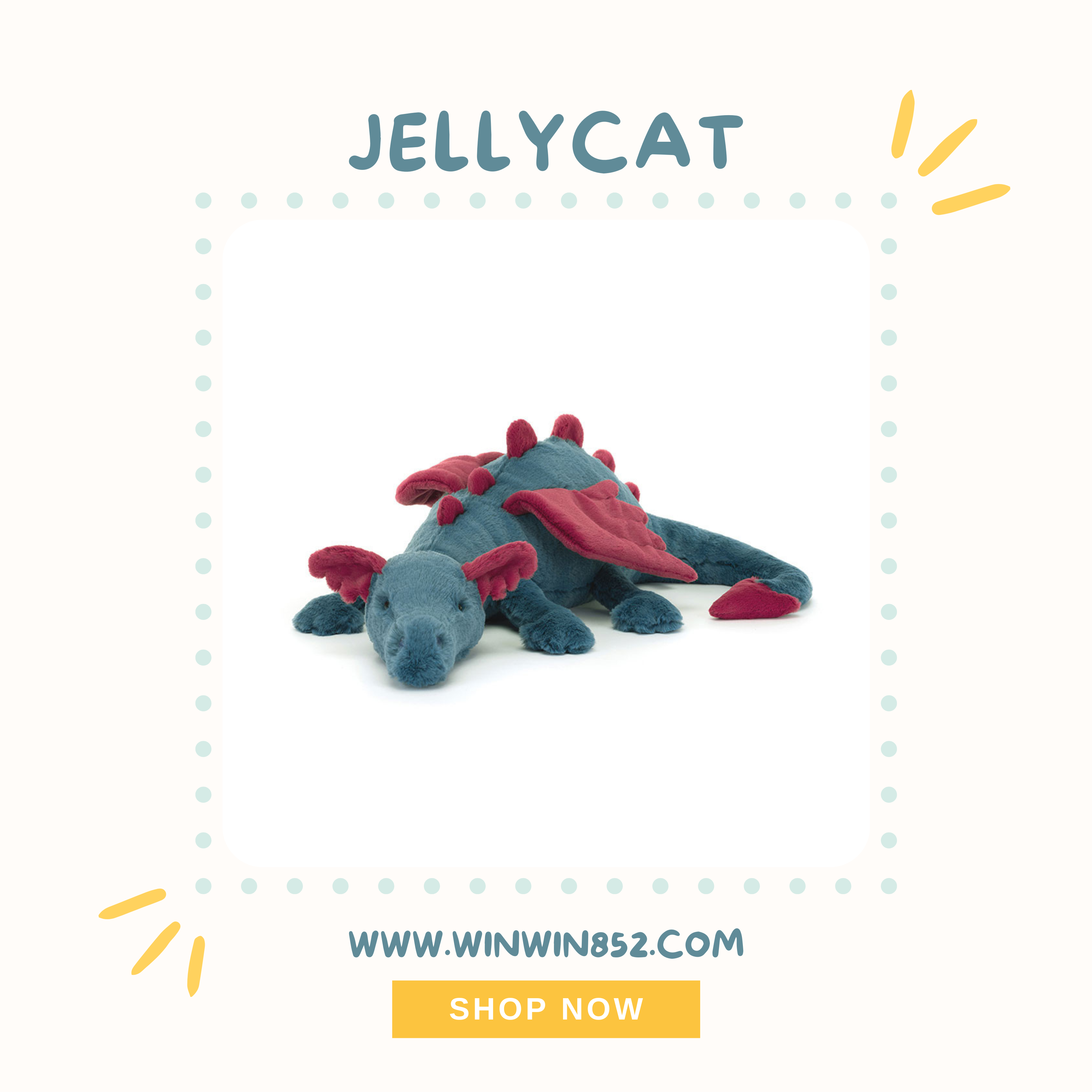 Jellycat Dexter Dragon Huge 66cm