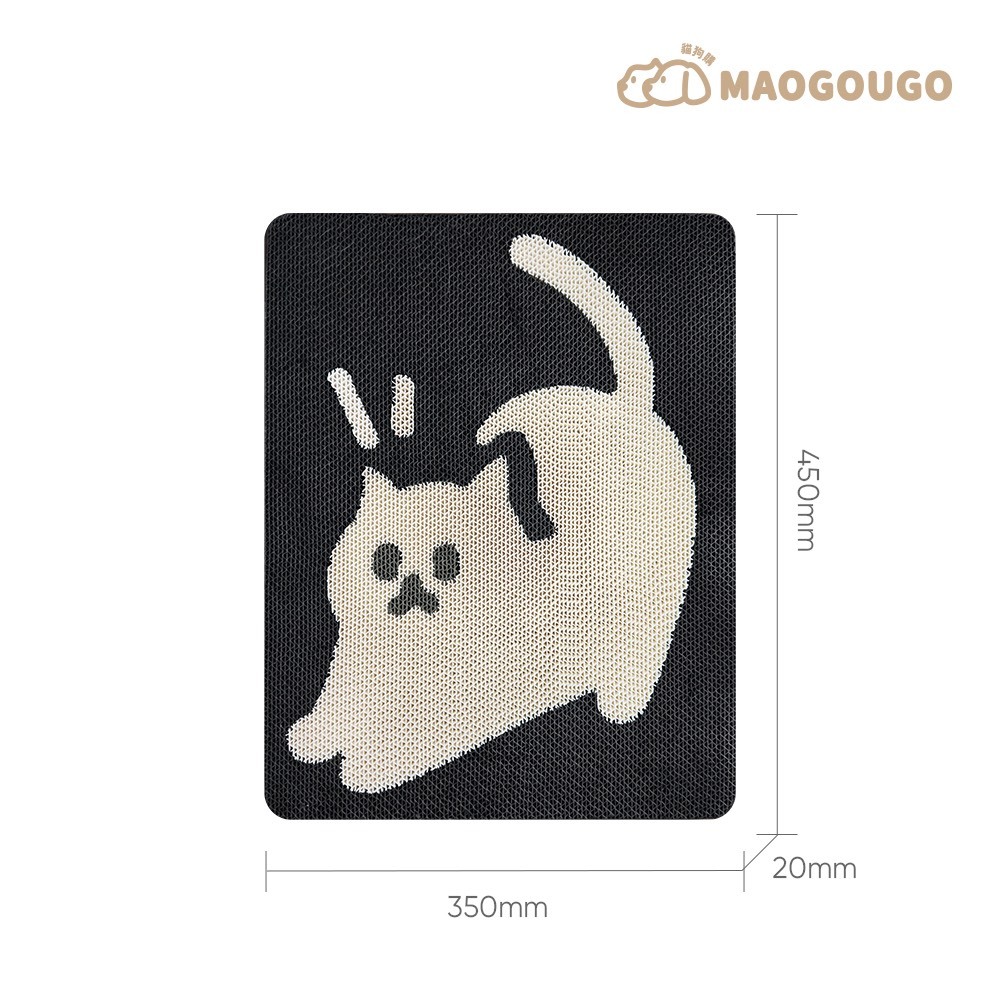 任選買2送2【Maogougo 貓狗購】 白喵喵_清爽白色系高磅數瓦楞紙貓抓板_喵想不到小劇場系列