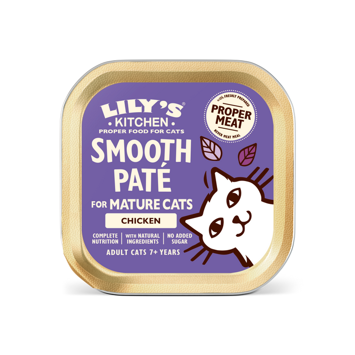 Lily's Kitchen – 無穀物主食肉泥餐盒 - [老貓]雞肉餐 Chicken in Smooth Pate for SENIOR (淺紫) 85g