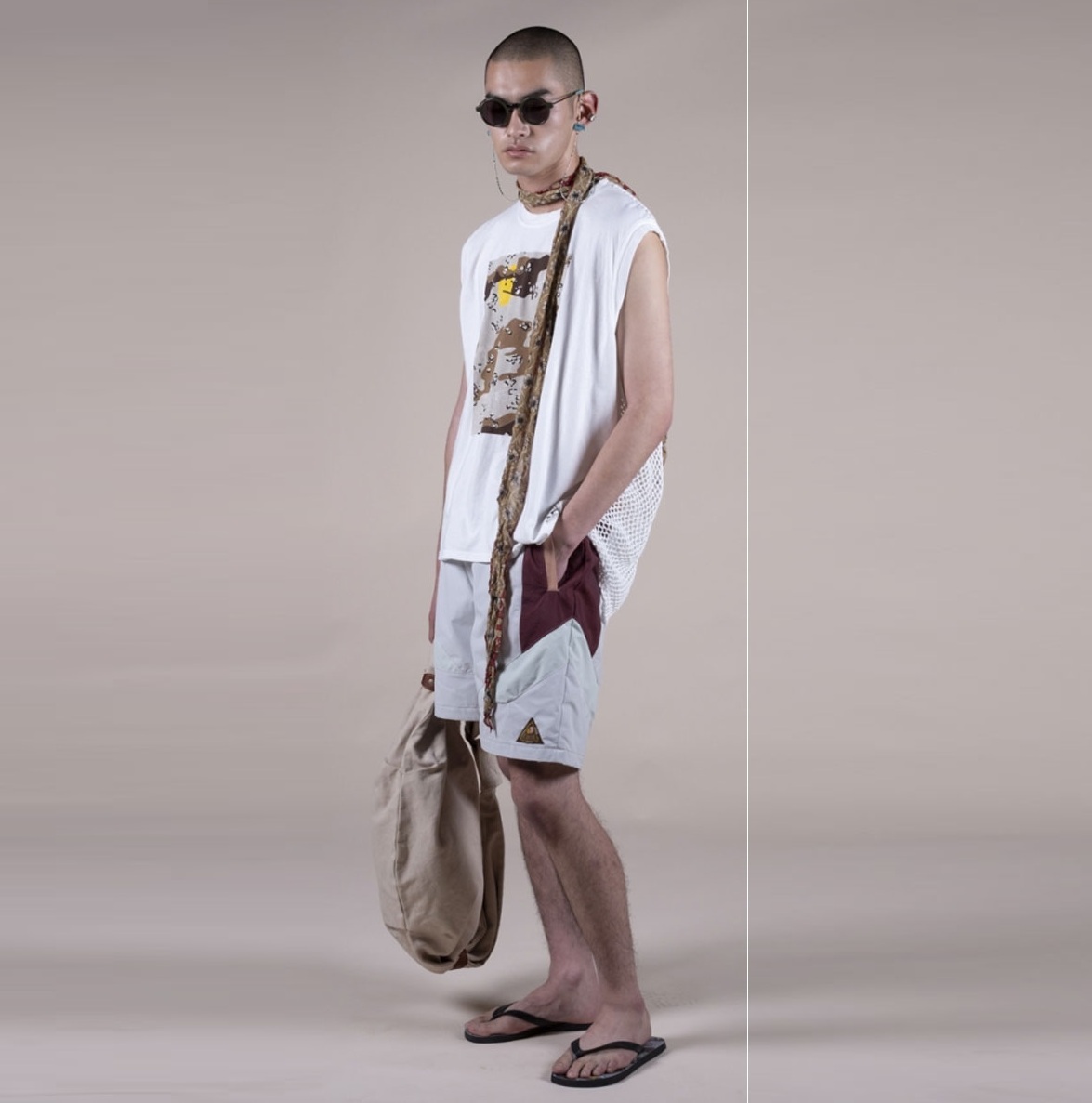 KAPITAL 2026 POLY TAFFETA SHAKA FESTIVAL SHORTS - PRE ORDER ITEM (預訂中)