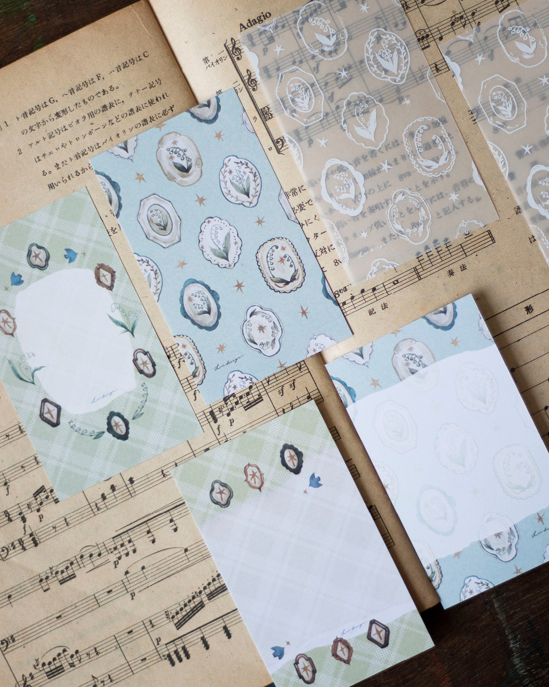 樂意Loi．採集鈴蘭-花盤 M5描圖紙+書寫紙便簽活頁紙