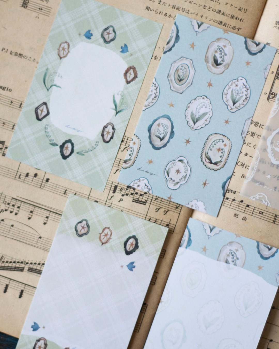 樂意Loi．採集鈴蘭-花盤 M5描圖紙+書寫紙便簽活頁紙