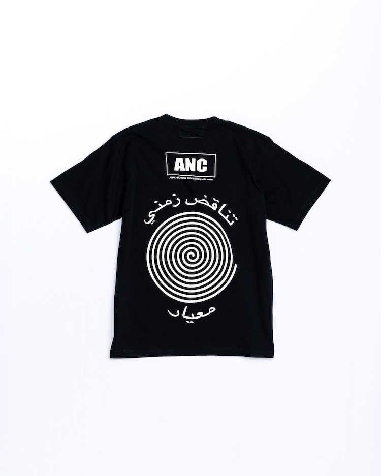 ANACHRONORM - AN442 VORTEX PRINTED S/S T-S - BLACK