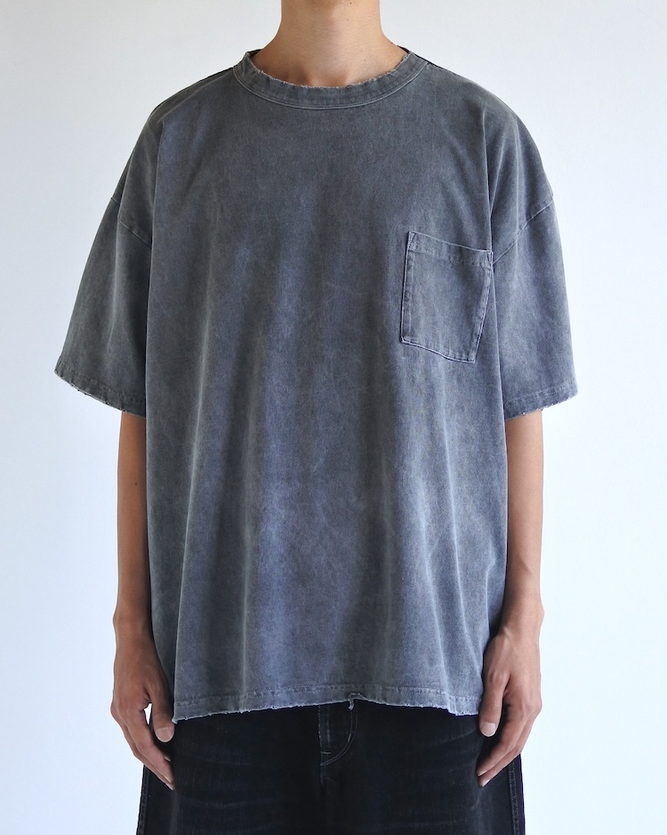 ANACHRONORM - AN435 PIGMENT DYED POCKET S/S T-S - BLACK