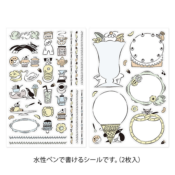 甜點與動物 Yuru Log系列 和紙貼紙（2枚）｜日本Midori