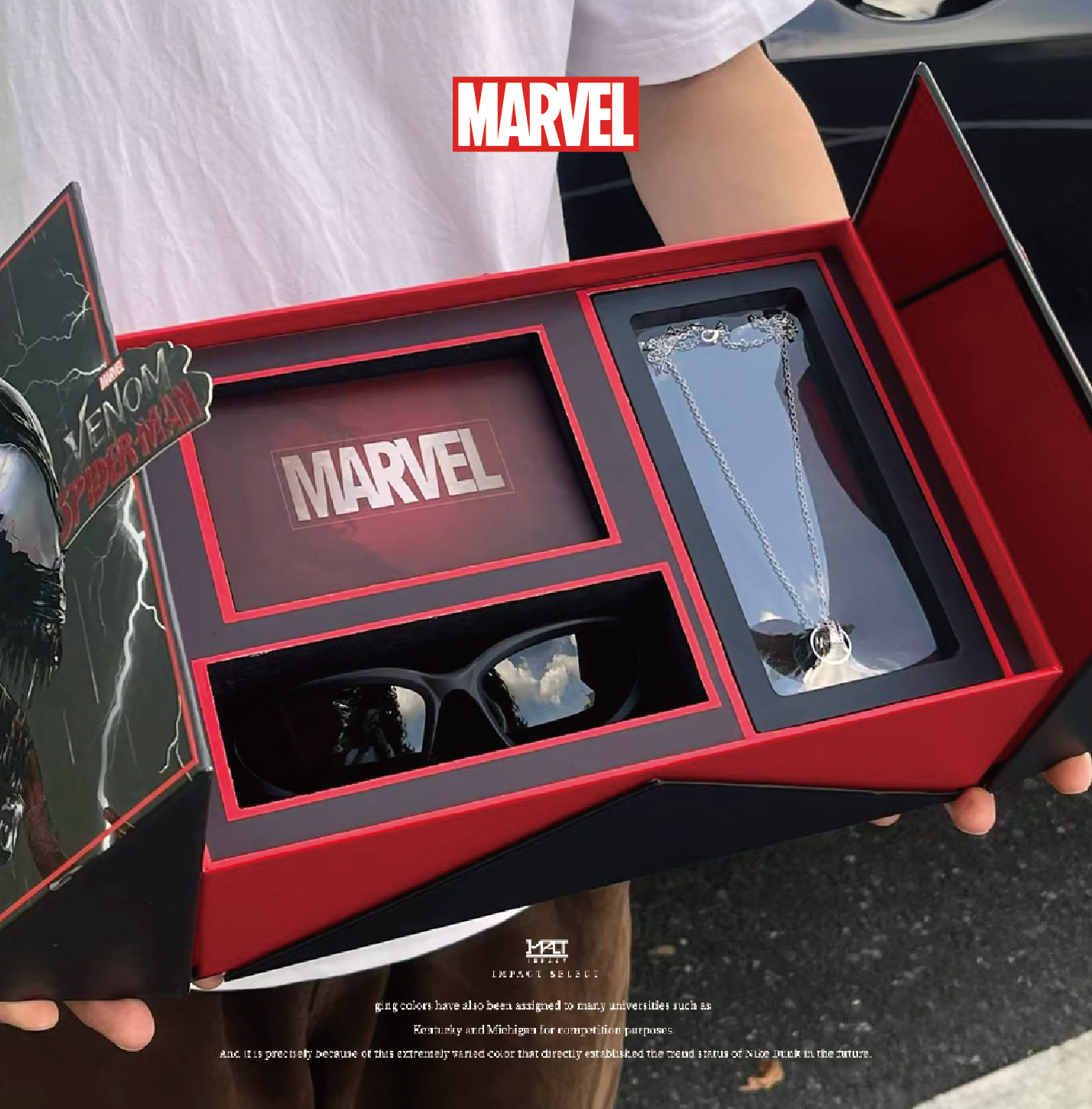 MARVEL 漫威 蜘蛛人 SPIDERMAN X 猛毒 VENOM 項鍊 墨鏡 飾品 禮盒