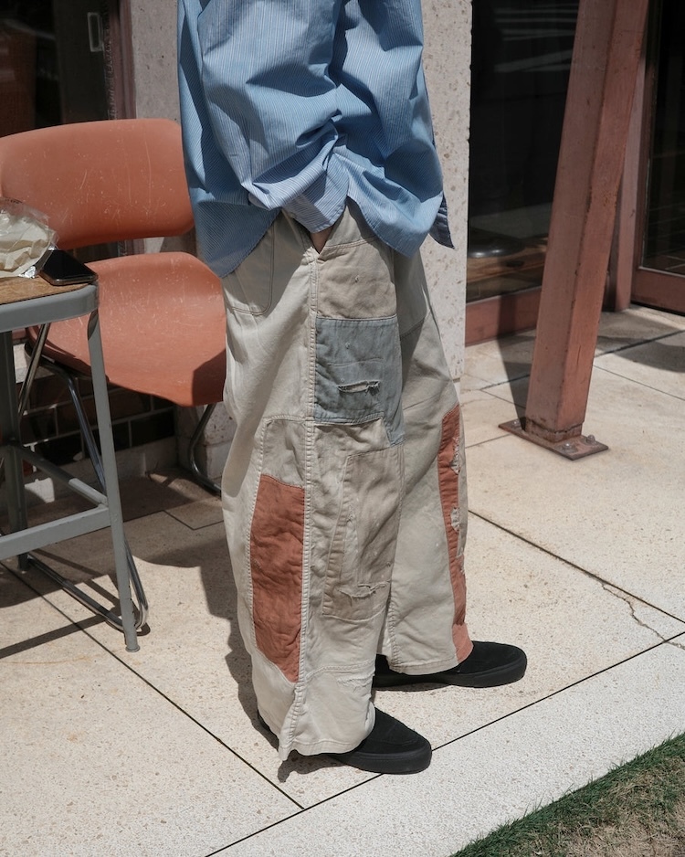 ANACHRONORM - AN431 REMAKED MIX PANEL WIDE EASY PANTS