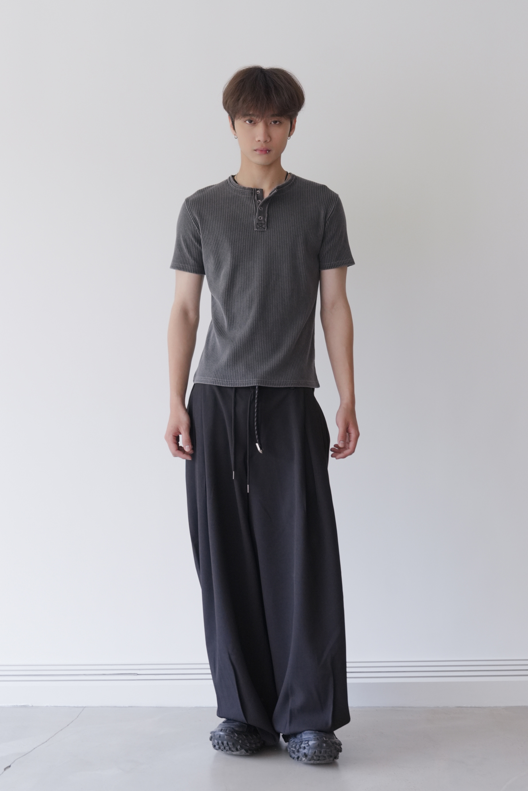 dope henley neck tee #上衣