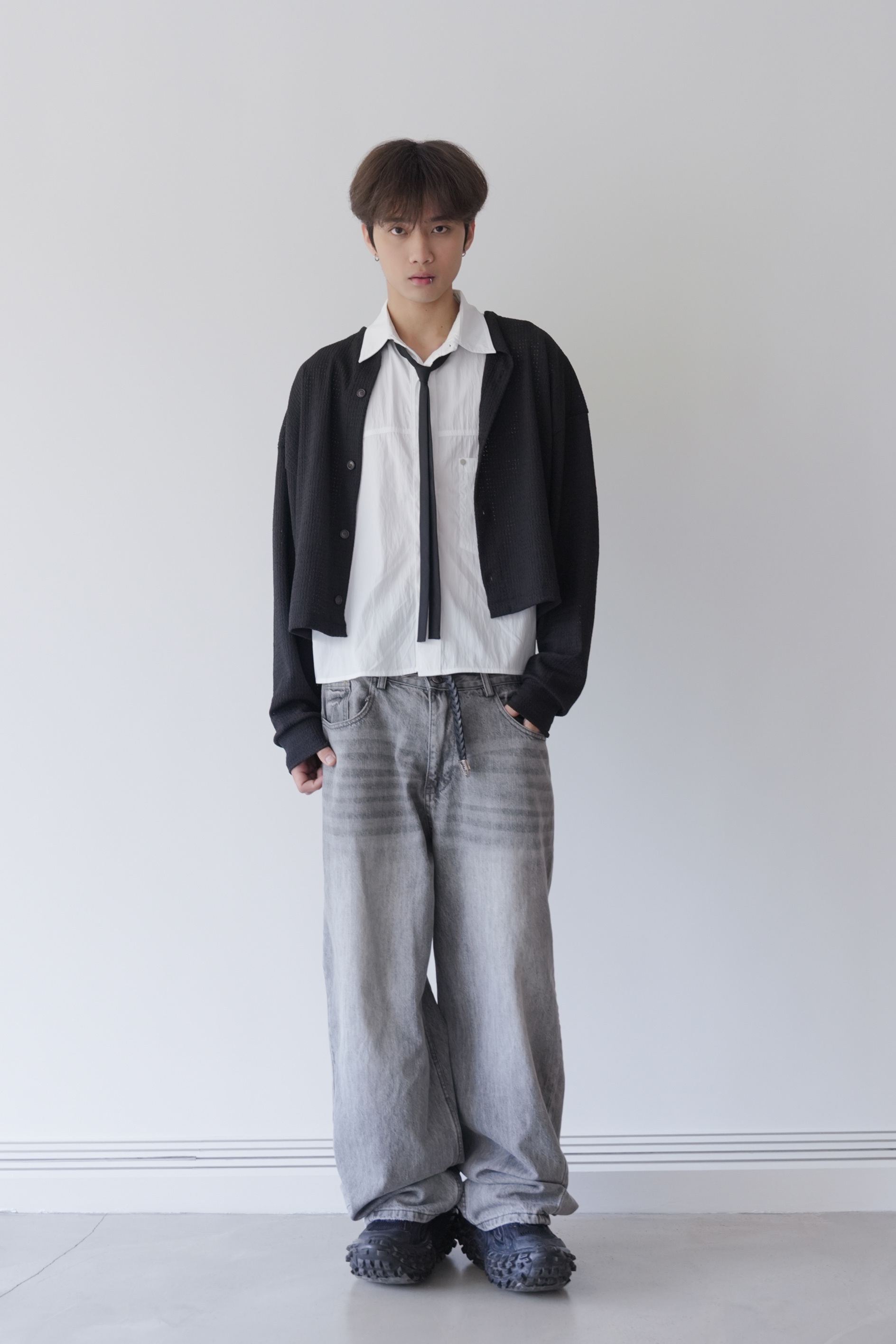 k crop rivet short sleeve shirt #襯衫
